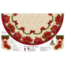 Poinsettia Greetings Treeskirt 90cmx152cm - MULTI