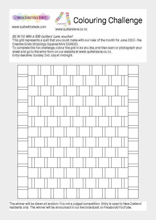 Stripology Squared Mini GE3 Ruler Colouring Challenge (June 2023)