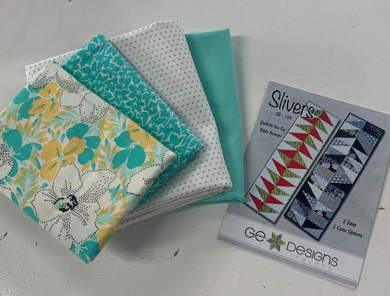 Slivers Quilt As You Go Table Runner Kit - Fresh Teal