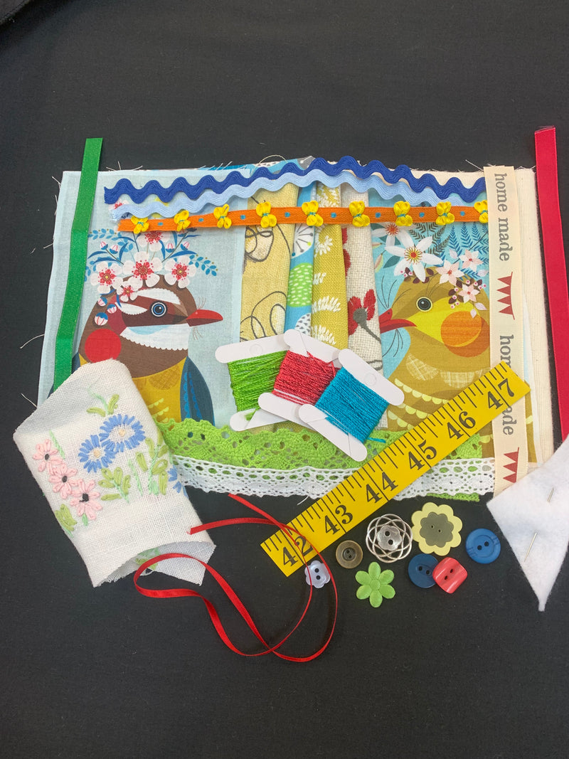 Slow Stitching Kits Floral Birds