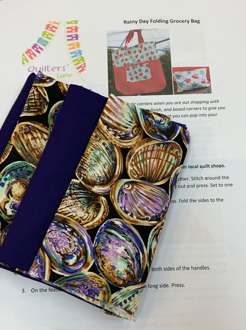 Rainy Day Folding Grocery Bag Kit Paua & Purple