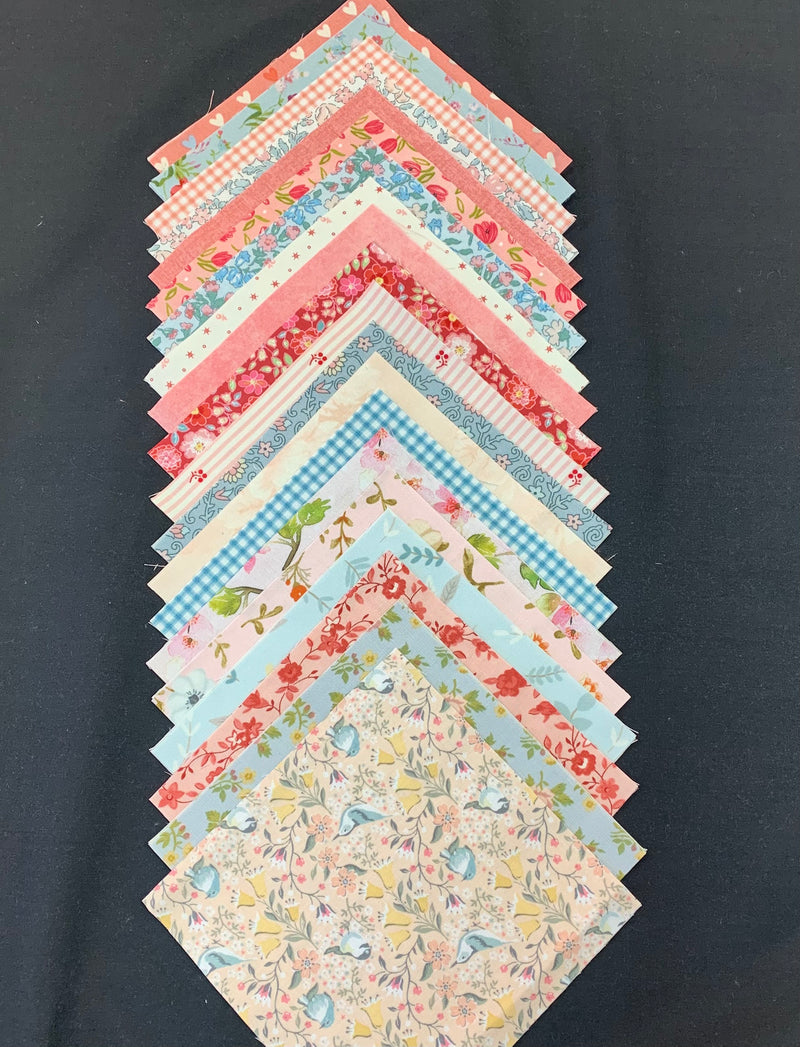 Charming Pink and blue Charm Squares 40 x  5"