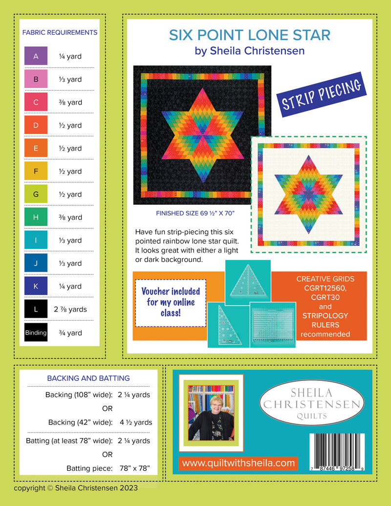 Six Pointed Lone Star Quilt Pattern