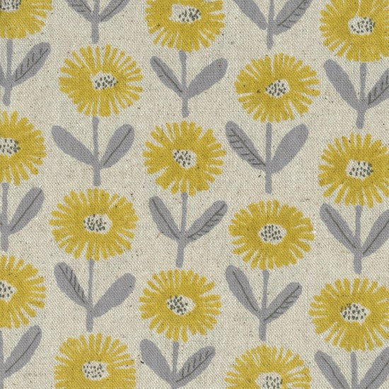 Shimoda Japanese Linen Yellow Flowers