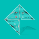 Creative Grids Multi-Size 6 in Flying Geese & 45 & 90 Degree Triangle CGRMSFG4590