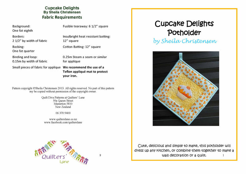 Cupcake Delights potholder pdf